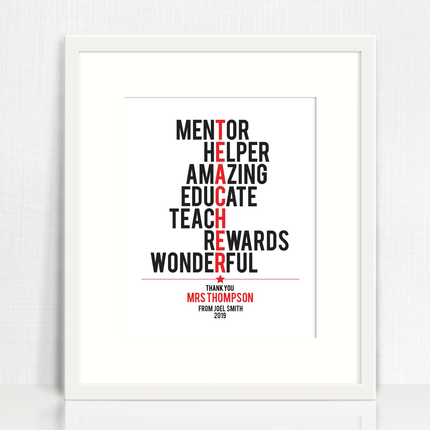 Teacher Print (typographic)
