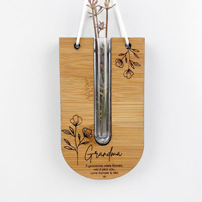 Bamboo Botanical Test Tube Personalised Wall Hanging