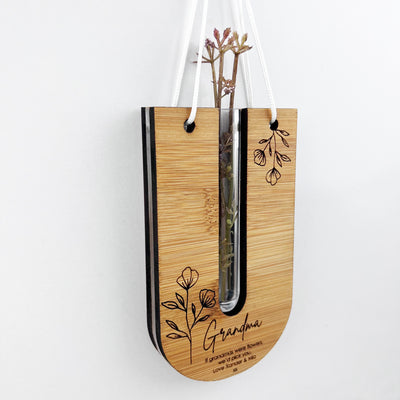 Bamboo Botanical Test Tube Personalised Wall Hanging