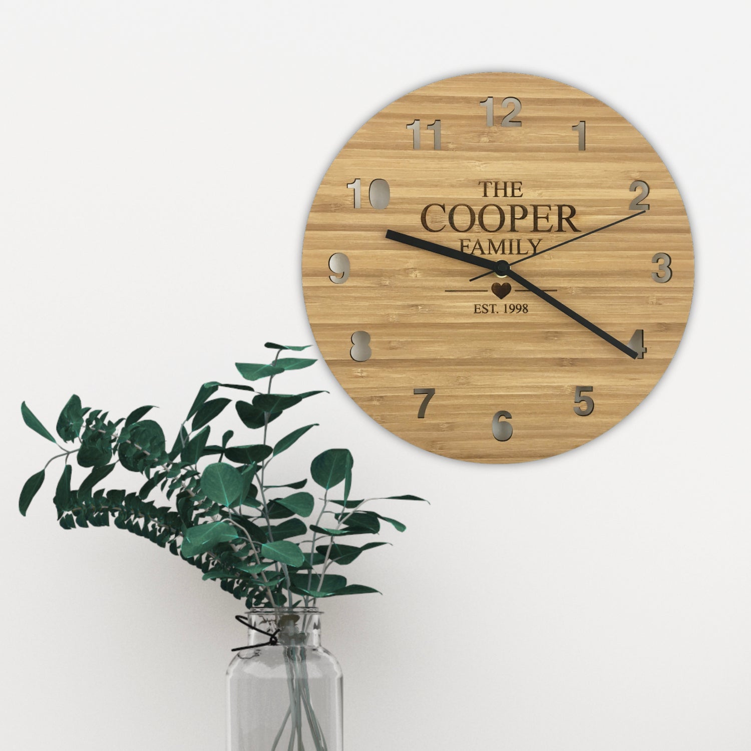 The Family Bamboo Wall Clock