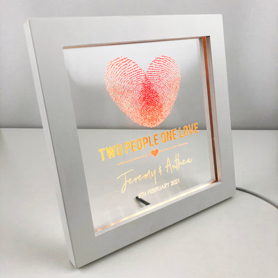 Two People One Love Personalised Light Frame