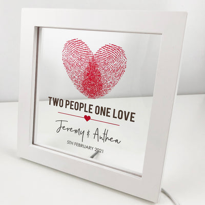 Two People One Love Personalised Light Frame