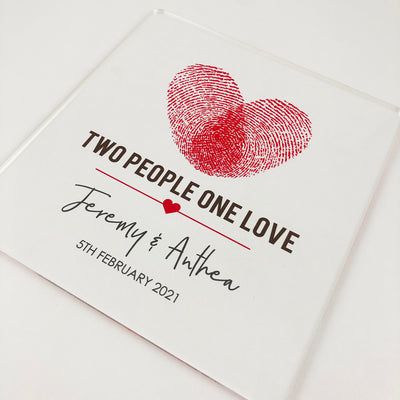 Two People One Love Personalised Light Frame