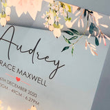 Vintage Flowers Personalised Light Frame
