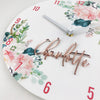 Watercolour Flowers Personalised Clock - Acrylic