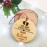 We Are Expecting Bamboo Christmas Ornament