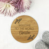 Welcome To The World Personalised Bamboo Plaque