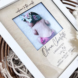 Personalised Flowers Birth Details Frame