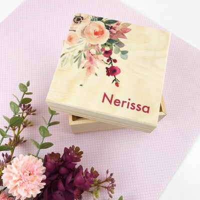 Personalised Floral Treasure Box