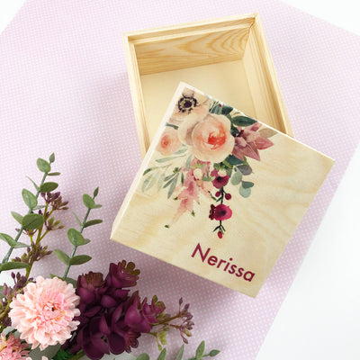 Personalised Floral Treasure Box