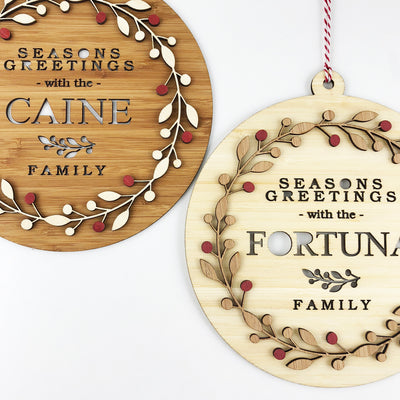 Bamboo Wreath Family Wall Hanging