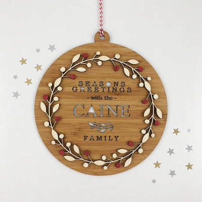 Bamboo Wreath Family Wall Hanging